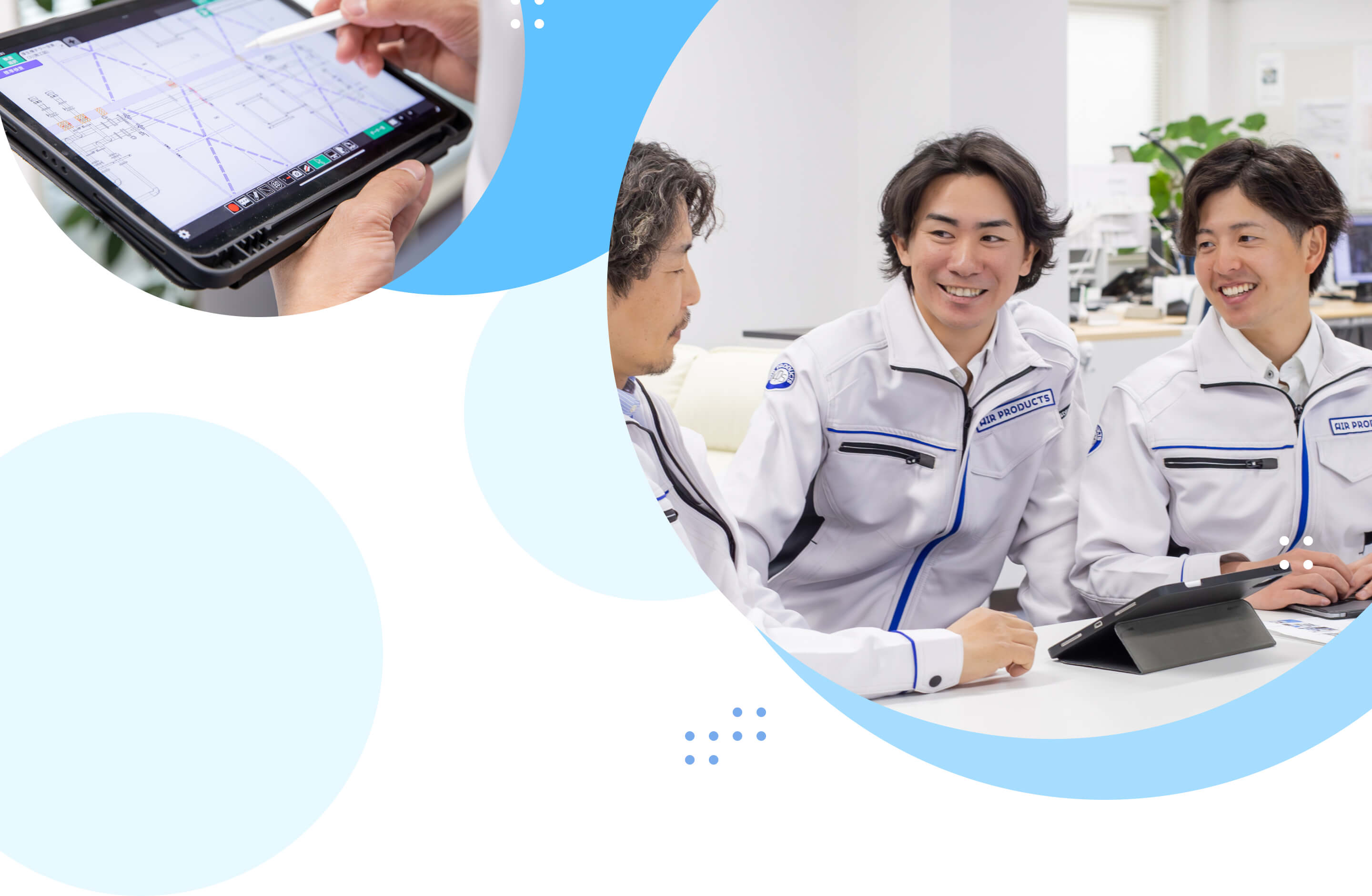 社内で打ち合わせしている様子